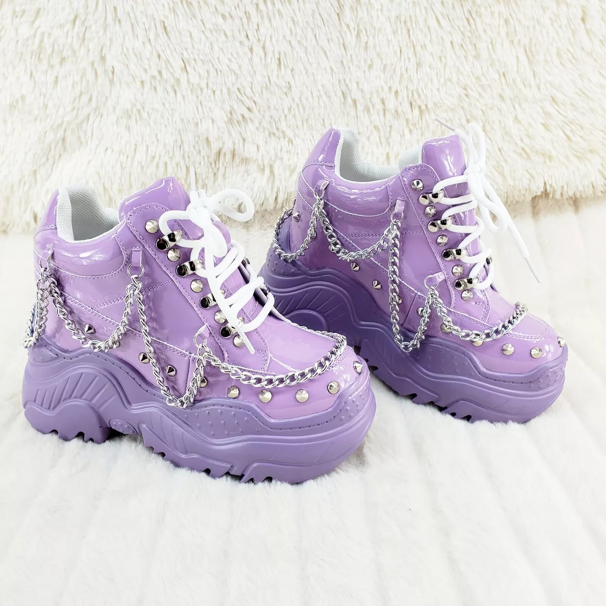 purple sneakers