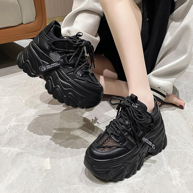 black platform sneakers