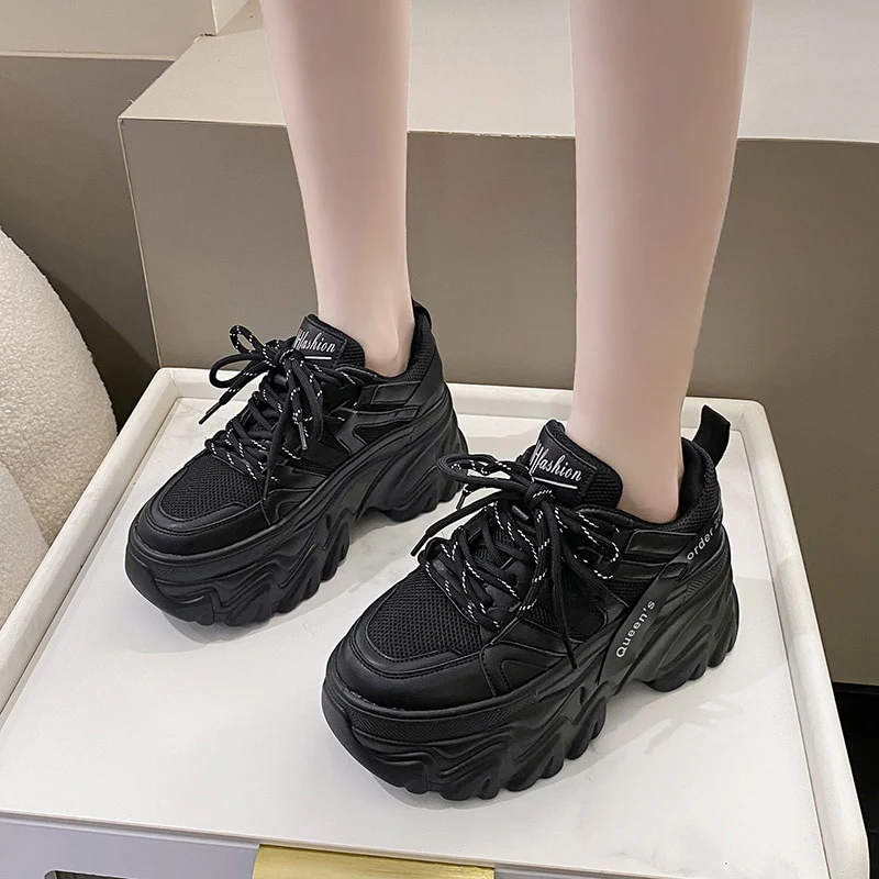 black platform sneakers