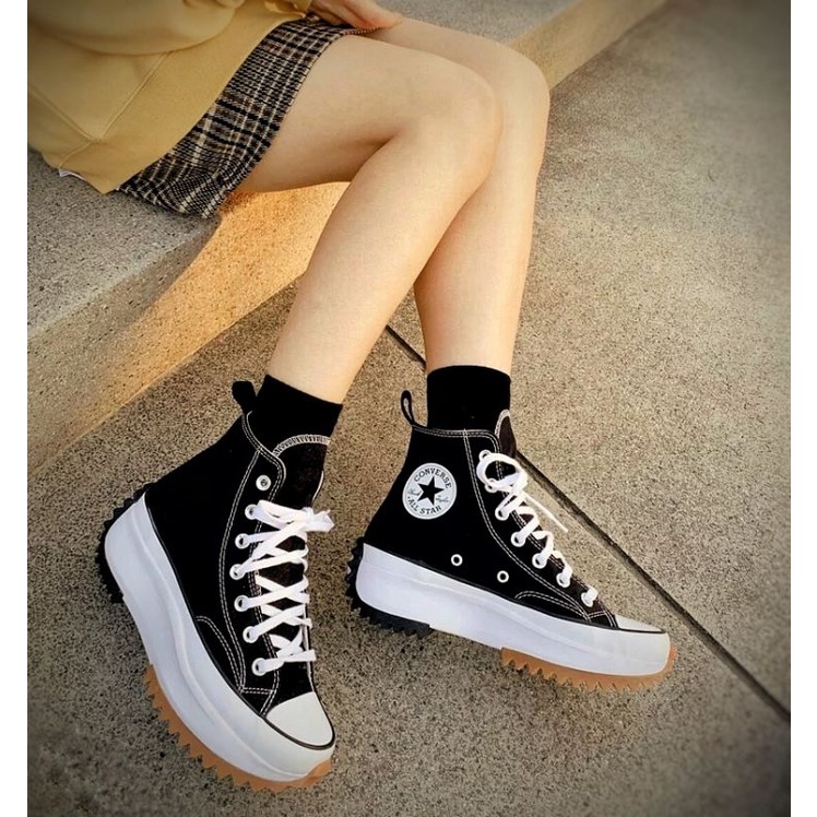 black platform sneakers