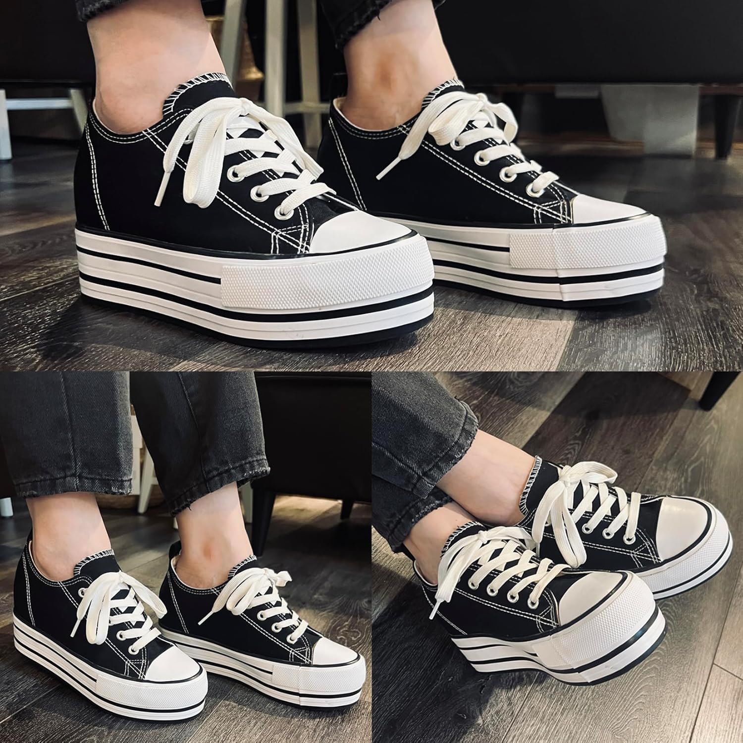 black platform sneakers