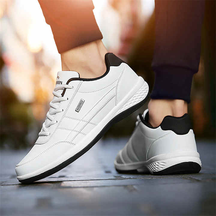 leather running shoes