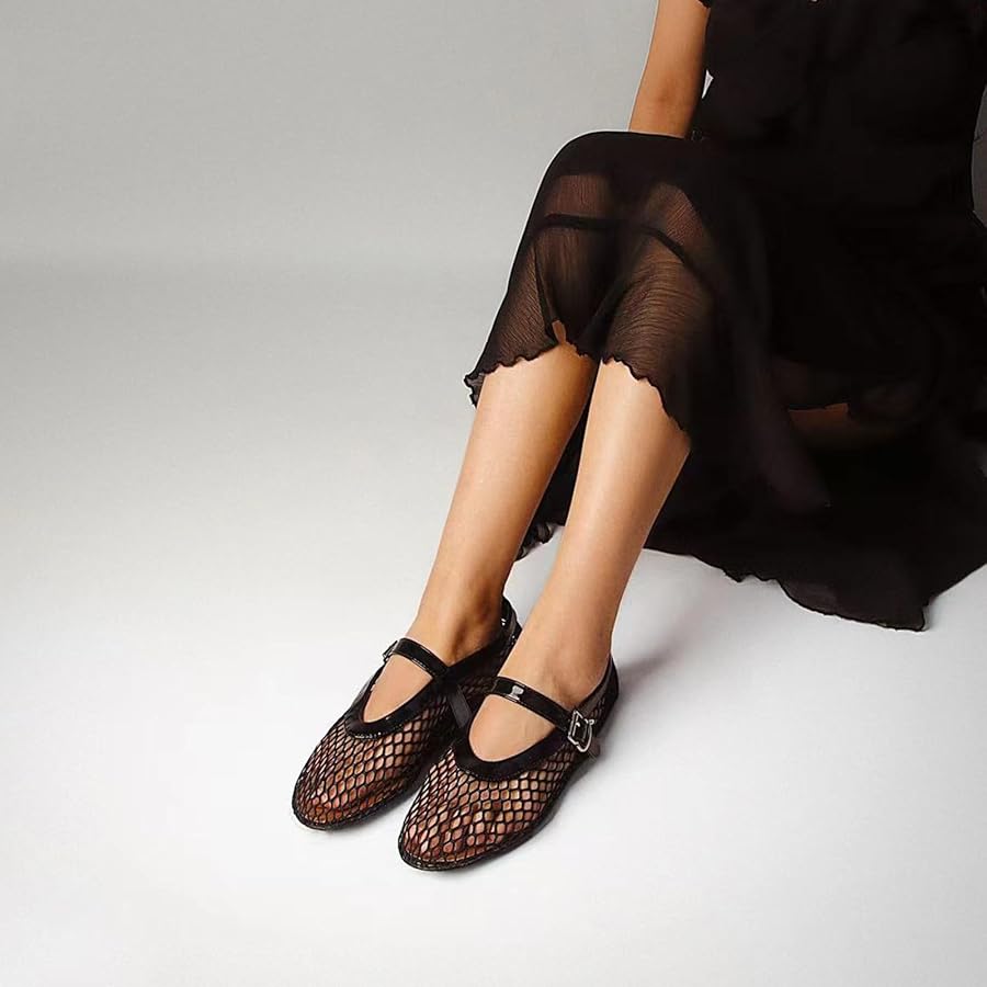 mesh ballet flats
