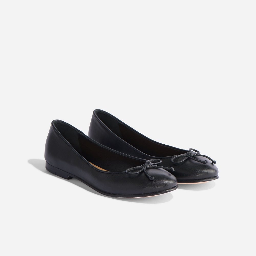 black ballet flats