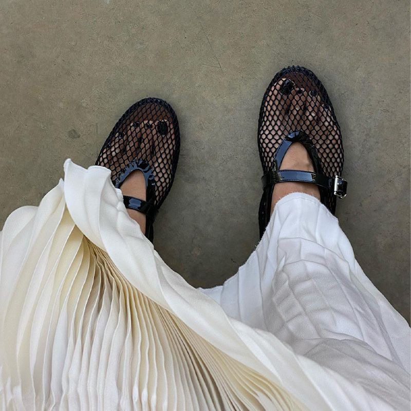 mesh ballet flats