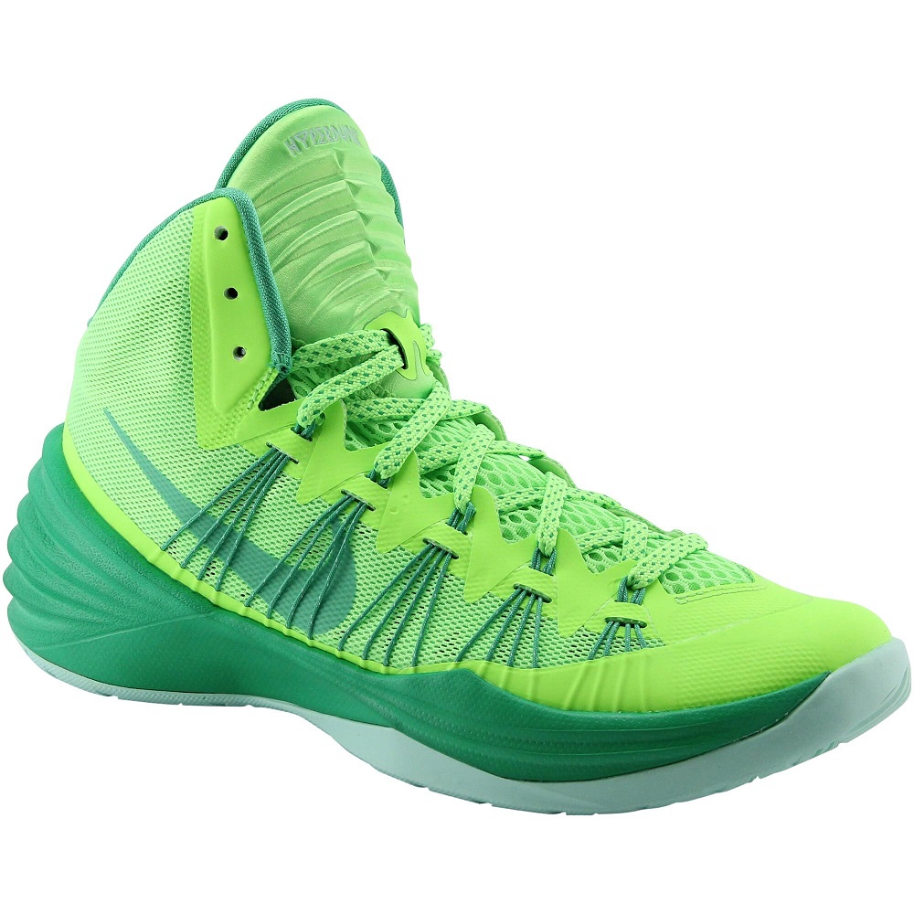 green and blue basketball shoes
