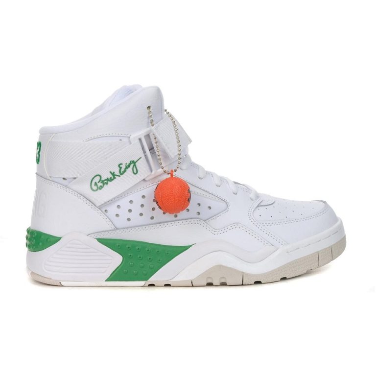 white and green basketball shoes