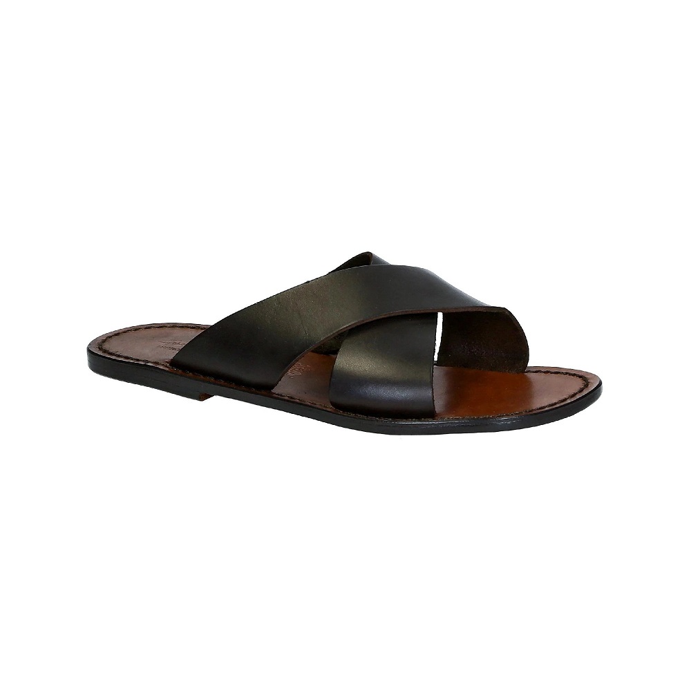 mens leather slippers